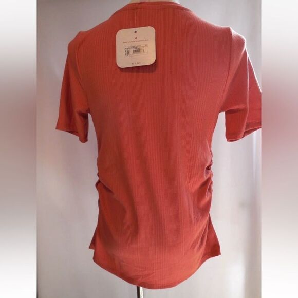 2Pk Ingrid & Isabel Maternity T-Shirt Size Medium Ribbed V-Neck Short Sleeve - Picture 4 of 7